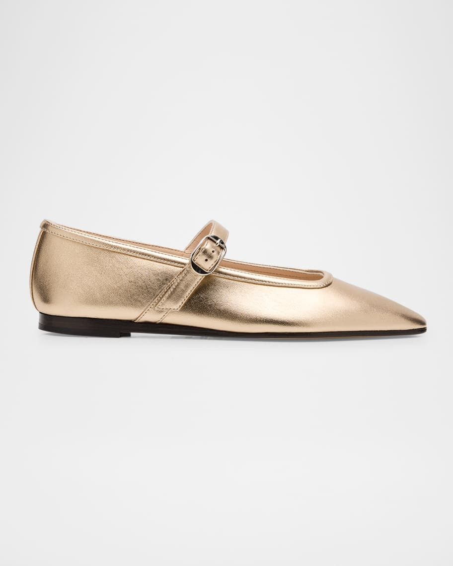 Leather Mary Jane Ballerina Flats | Neiman Marcus