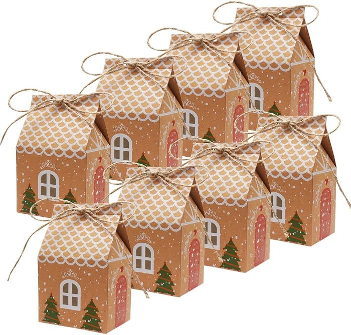 20 Pcs Christmas Cookie Boxes Christmas Gift Boxes Kraft Paper Goodie Bags Christmas Candy Treat ... | Amazon (CA)