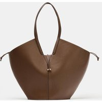 Zara - Maxi Tote Bag - Brown - One Size Only - Woman | Zara AU