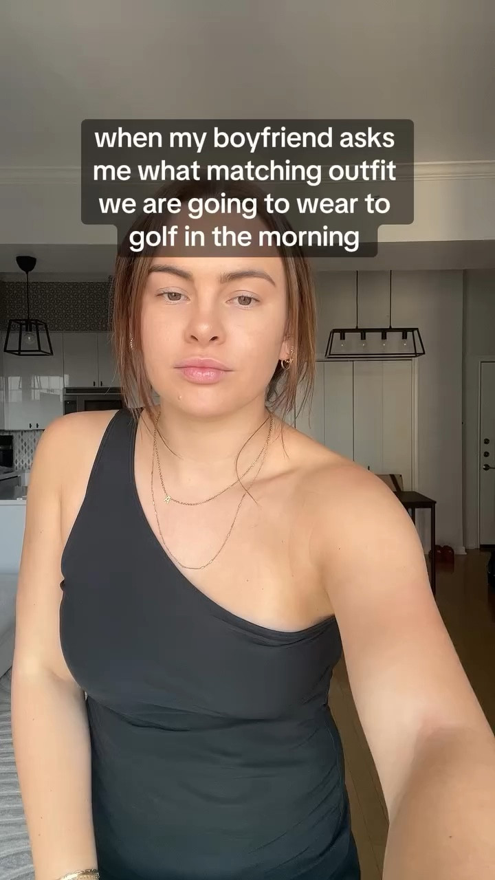 matching golf outfits is my love language 
tiktok: thegolfgirlfriend
•
•
•
golf, golf girlfriend, golf caddy, golf humor, golfing, golfer, golf girl, matching outfits, nike golf, golf outfits