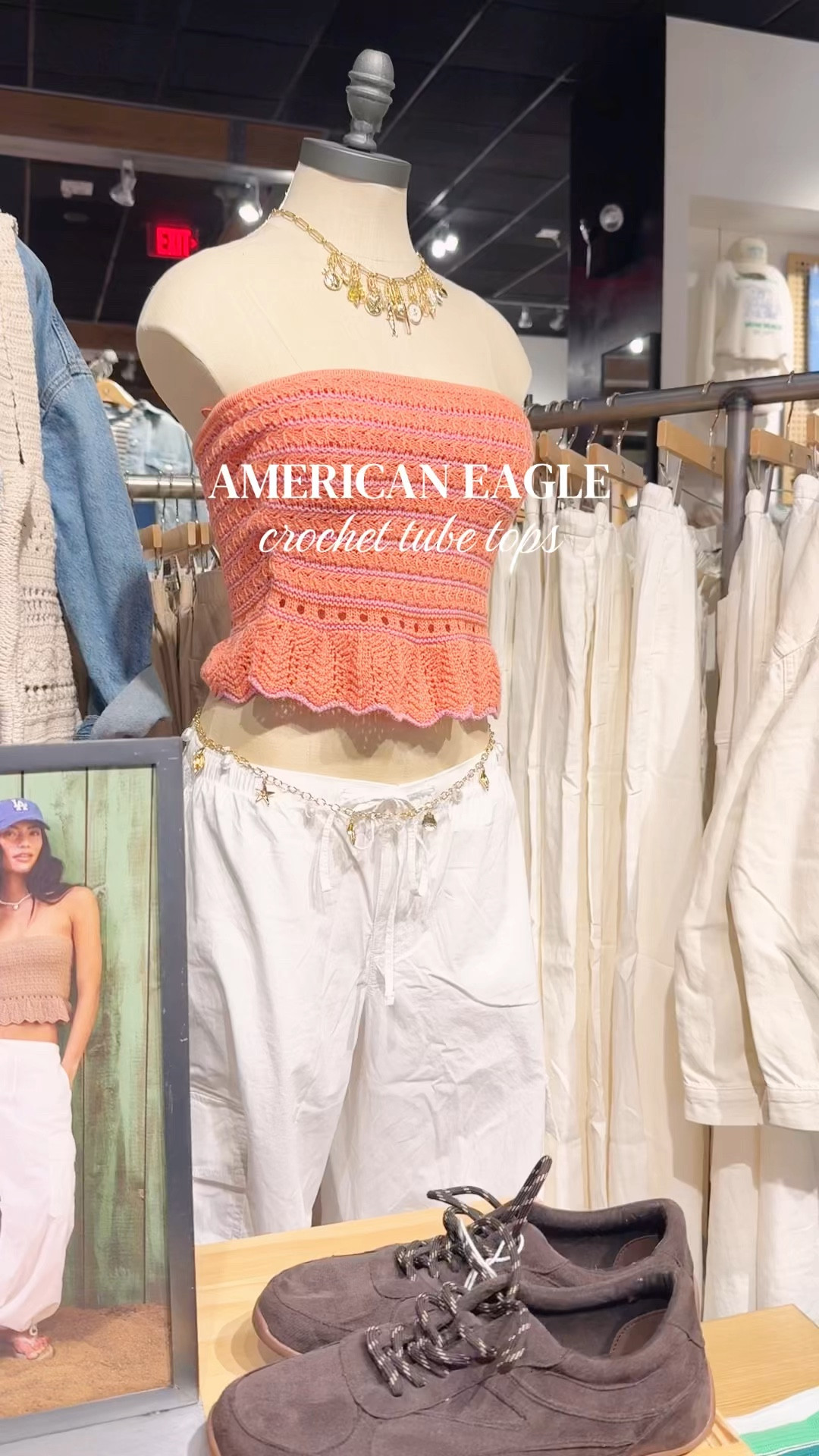 American Eagle just dropped the cutest crochet peplum tube tops and I couldn’t be more obsessed 🙌🏼🦅 these colors are perfect for summer 🩷🌞 #summerstyle #crochettop #peplumtop #americaneagle @American Eagle Outfitters 

#LTKU #LTKootd #LTKSaleAlert