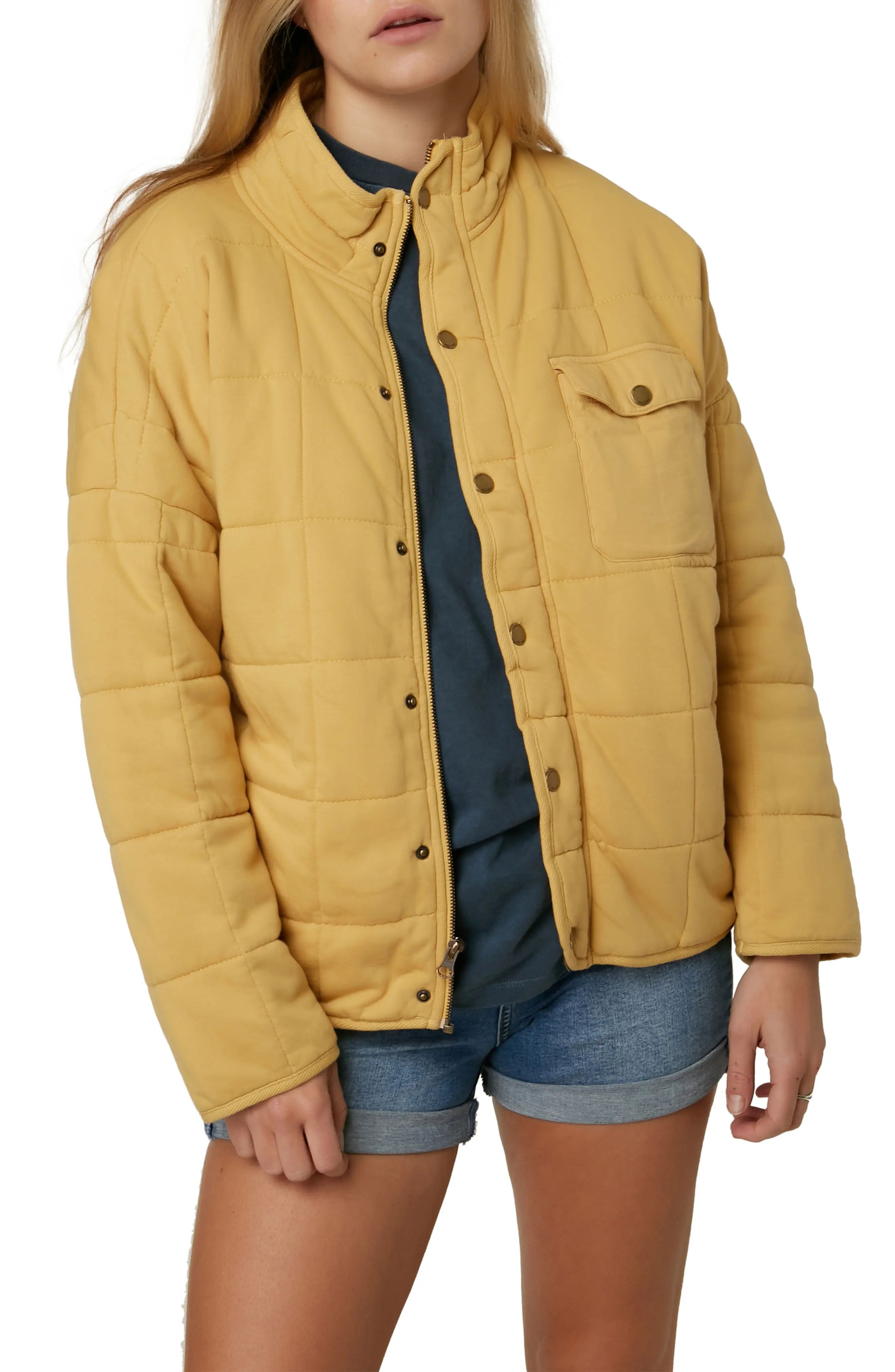 O'Neill Mable Knit Quilted Jacket, Size X-Large in Mimosa at Nordstrom | Nordstrom