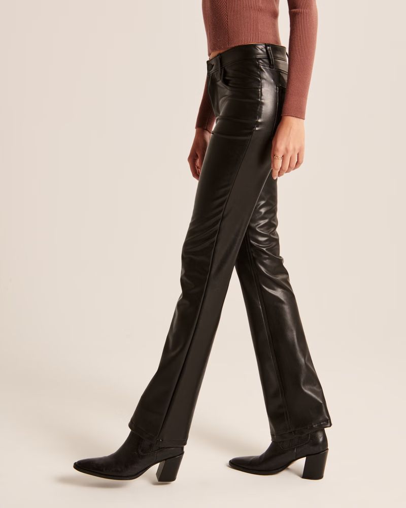 Women's Vegan Leather Vintage Flare Pants | Women's Bottoms | Abercrombie.com | Abercrombie & Fitch (US)