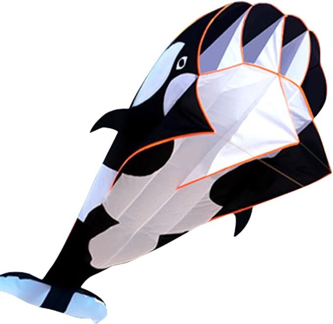 Hengda KITE-3D Kite for Kids & Adults, Huge Frameless Soft Parafoil Giant Black Dolphin Orcas Wha... | Amazon (US)