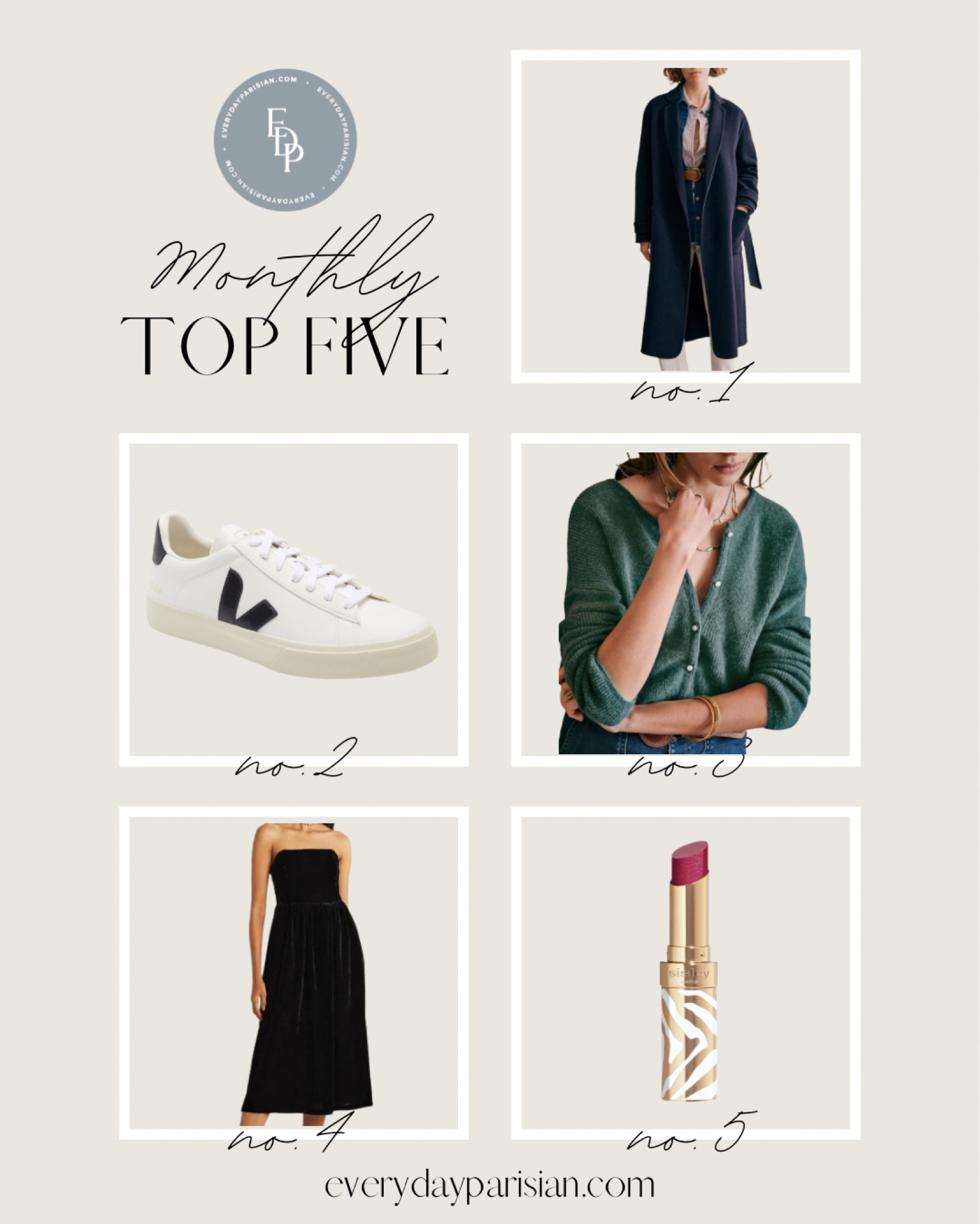 This month’s best sellers include two great classic Sézane pieces and my favorite sisley lipstick 

#LTKshoecrush #LTKbeauty