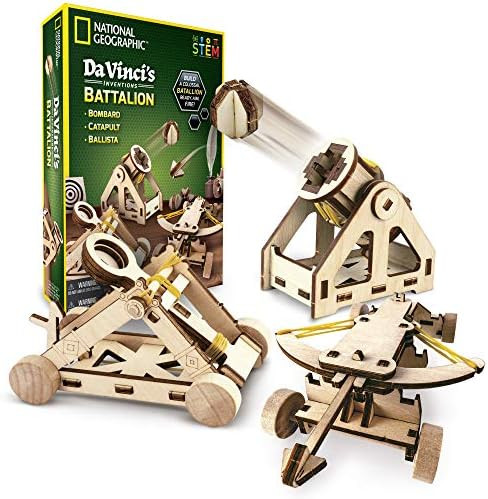 NATIONAL GEOGRAPHIC Construction Model Kit – Build 3 Wooden 3D Puzzle Models, Learn about Da Vinci’s | Amazon (US)