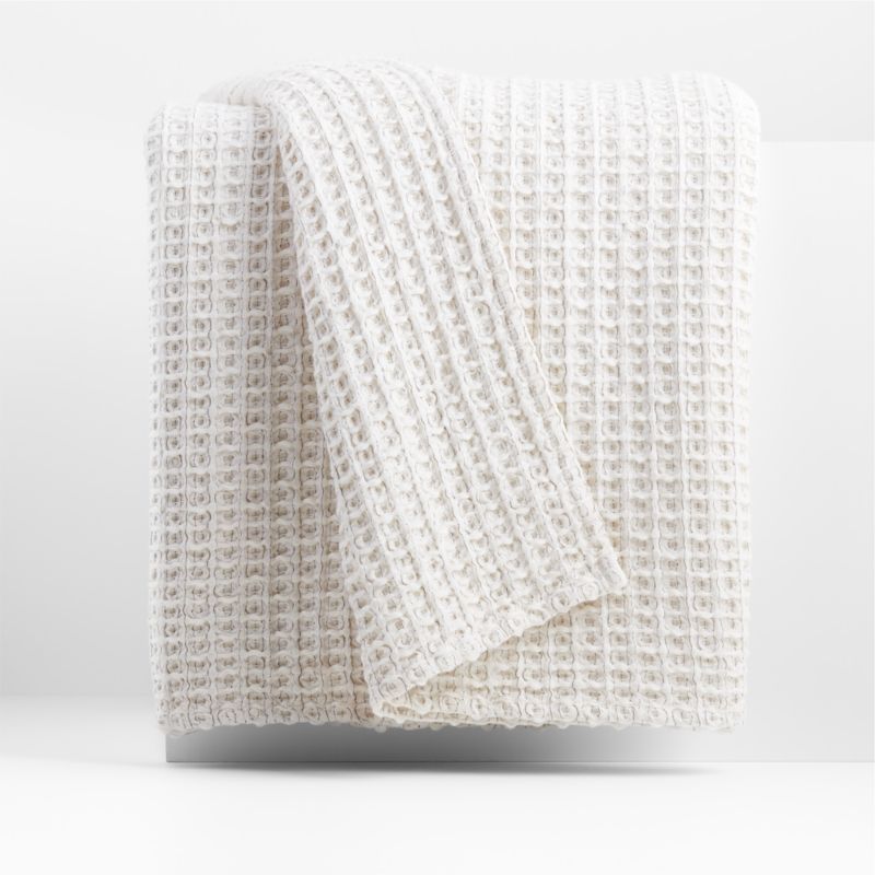 Elis 90" Waffle Throw Blanket by Leanne Ford + Reviews | Crate & Barrel | Crate & Barrel