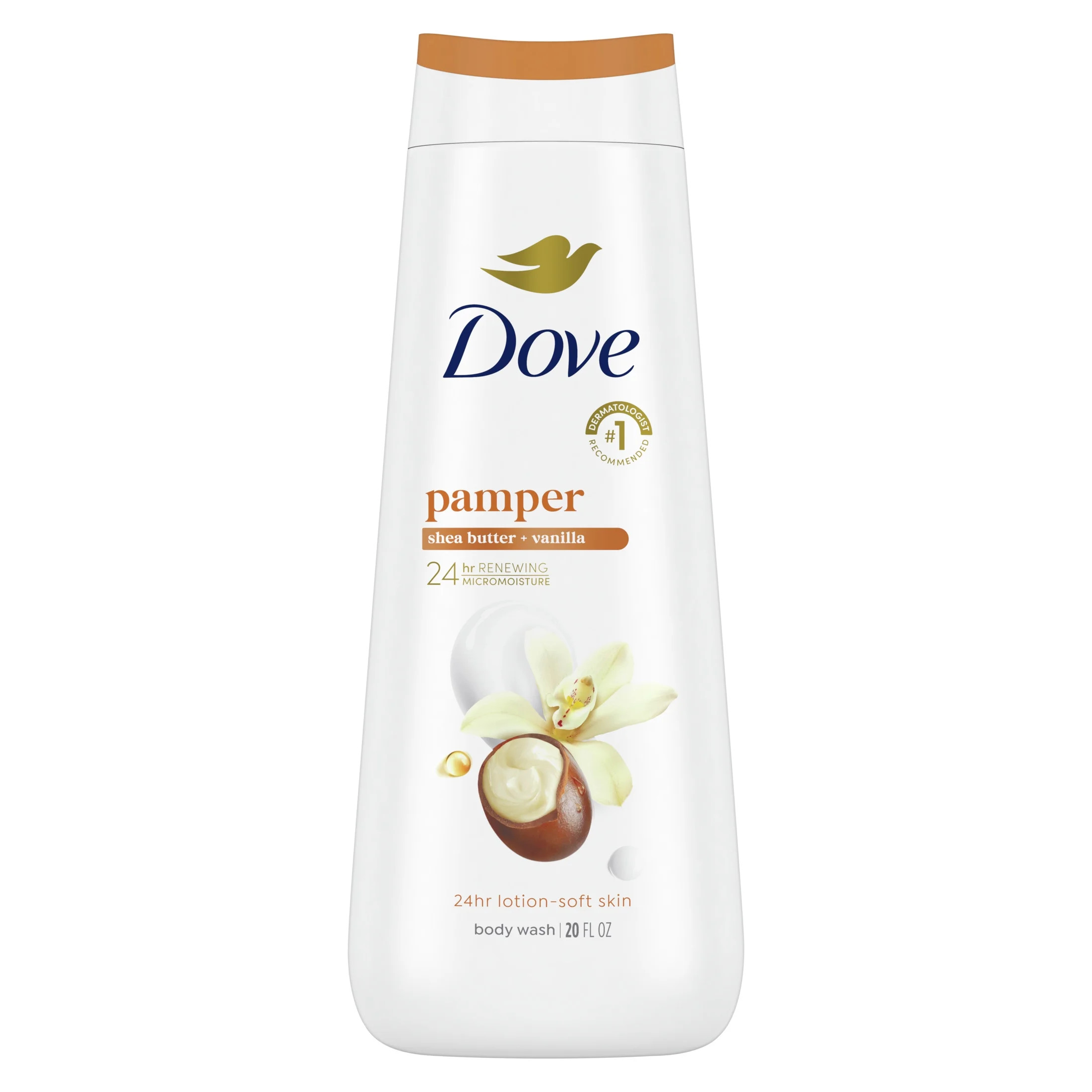 Dove Body Wash for Women Moisturizing Pamper Shea Butter & Vanilla Moisturizing All Skin, 20oz | Walmart (US)