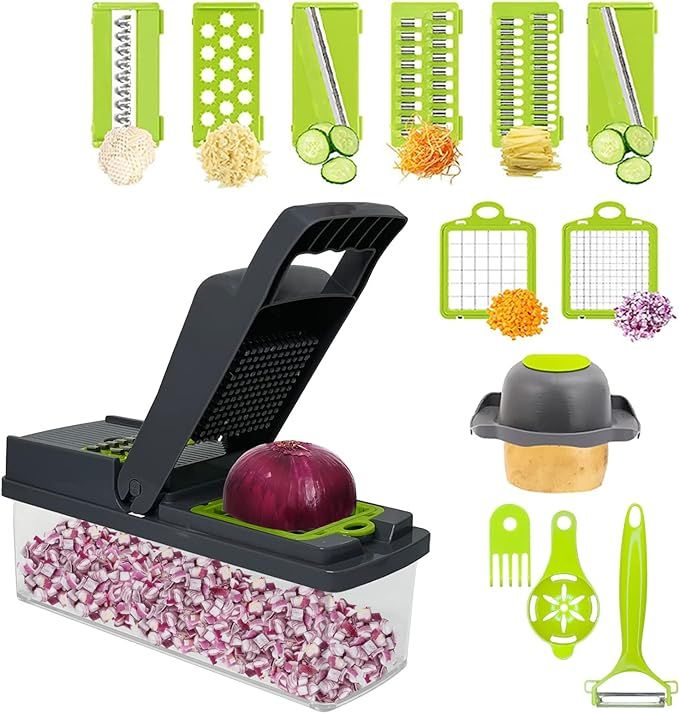 SPLMIFA Vegetable Chopper - Adjustable Vegetable Slicer - Kitchen Gift Gadget Slicer for Salad Po... | Amazon (US)