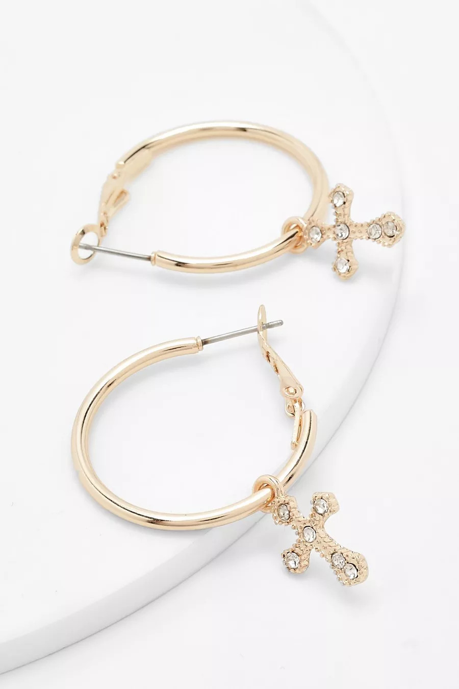 Cross Drop Hoop Earring | boohoo (US & Canada)
