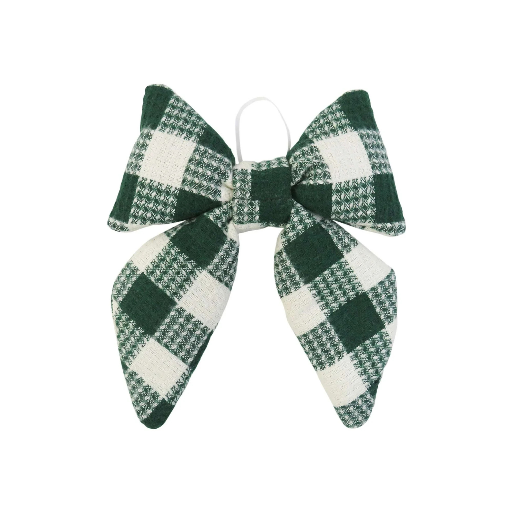 Green and White Plaid Decorative Christmas Bow, 15.5", by Holiday Time | Walmart (US)