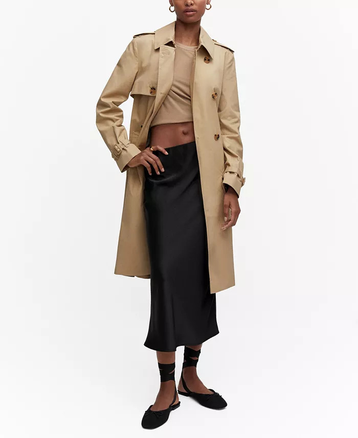 Women's Belt Detail Classic Trench Coat | Macy's