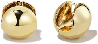 14K Gold Filled Hoop Earrings,925 Sterling Silver Post Huggie Earrings Hoops Earrings Trendy Chun... | Amazon (US)