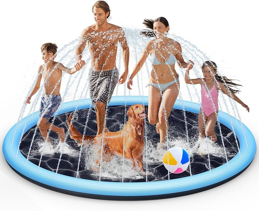 Splash Pad f\u00fcr Kinder mit Antirutschfunktion, Wassersprinkler Outdoor Wasserspiel Garten, 20... | Amazon (DE)