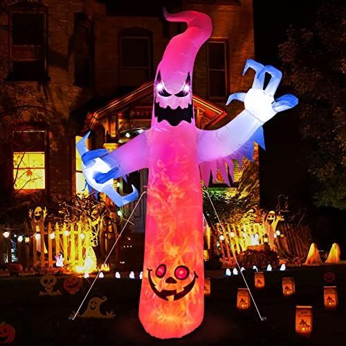 CAMULAND Halloween Inflatable Ghost, 8 FT Halloween White Ghost Inflatable Outdoor Decoration with B | Amazon (US)