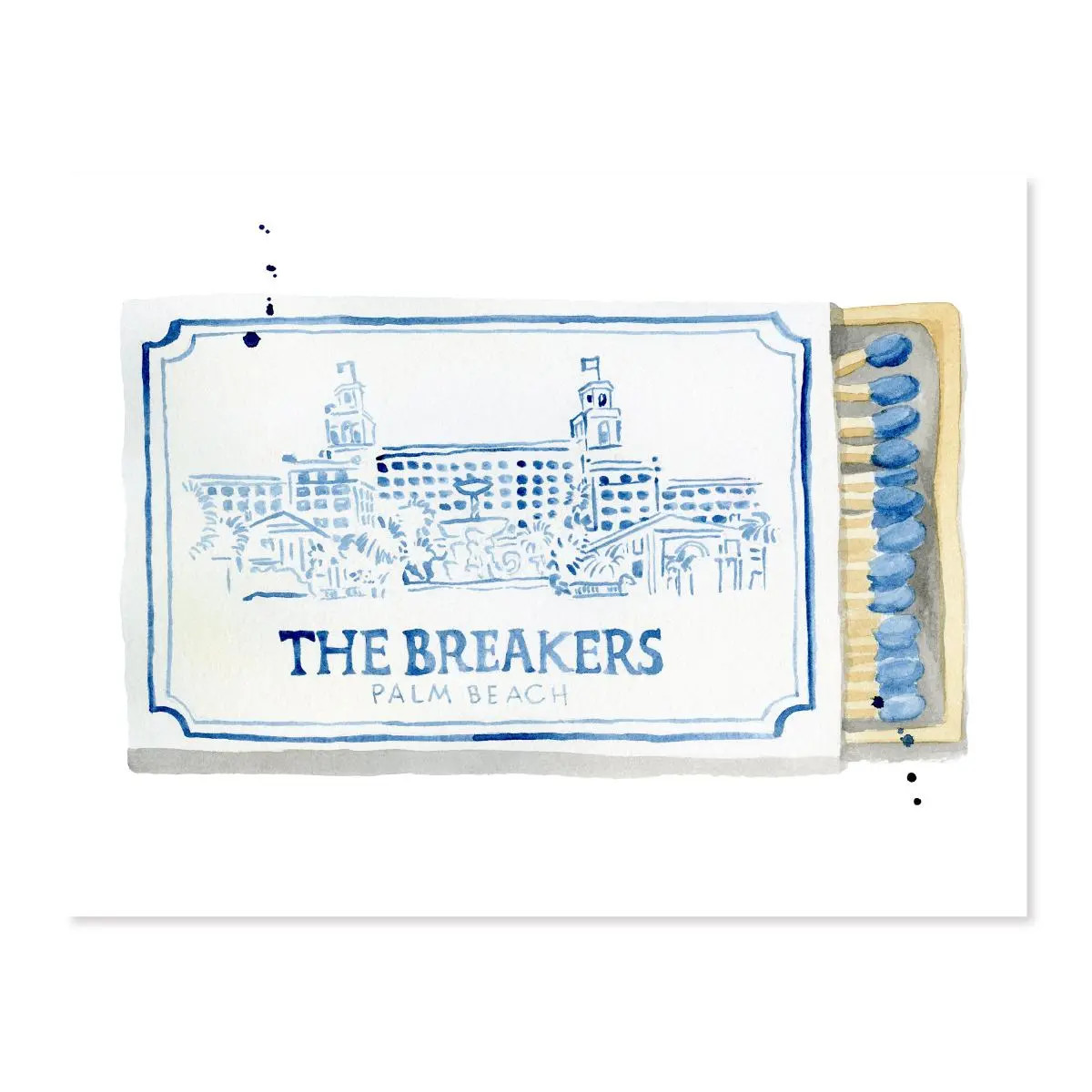 Furbish The Breakers Matchbook Watercolor Print, 5" x 7" | Chairish