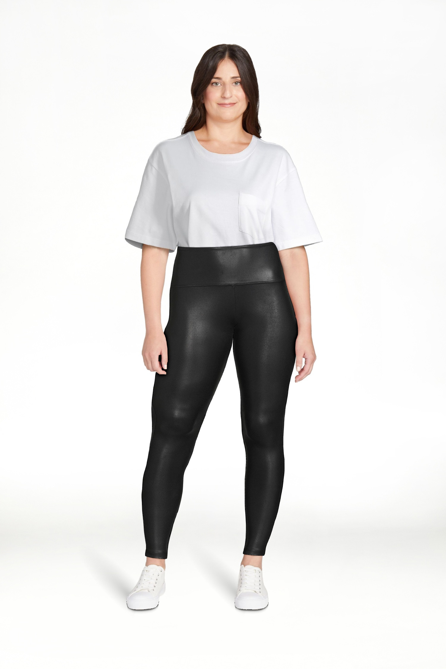 Time and Tru Women's Faux Leather Leggings, Sizes S-3XL | Walmart (US)