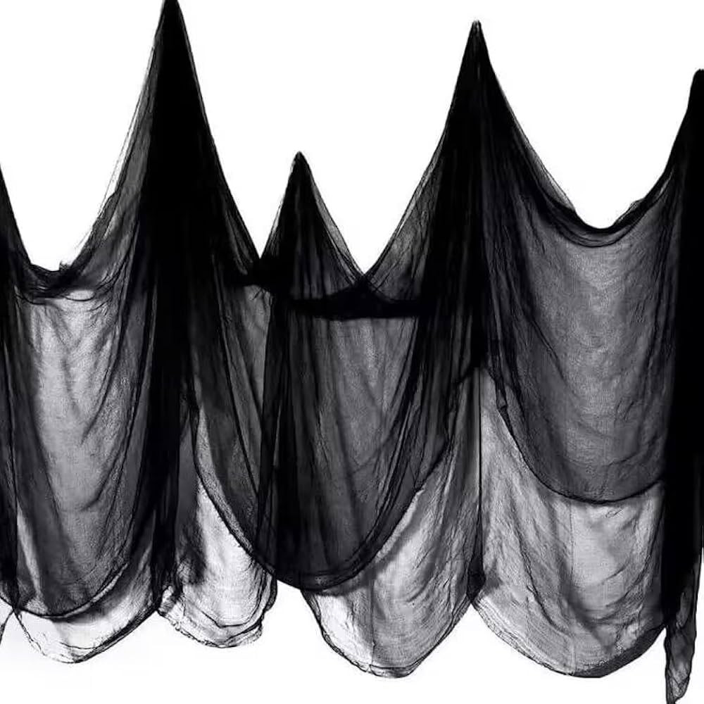 Halloween Creepy Cloth 197"X85"Spooky Fabric Cloth Black Cheesecloth Indoor Outdoor Decorations H... | Amazon (US)