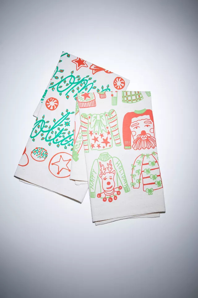Calhoun & Co Holiday Tea Towel | Urban Outfitters (US and RoW)