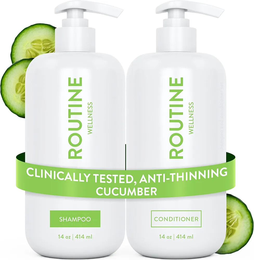 Routine Wellness Anti-Thinning Shampoo and Conditioner Set for Thinning Hair - Biotin DHT Blocker... | Amazon (US)