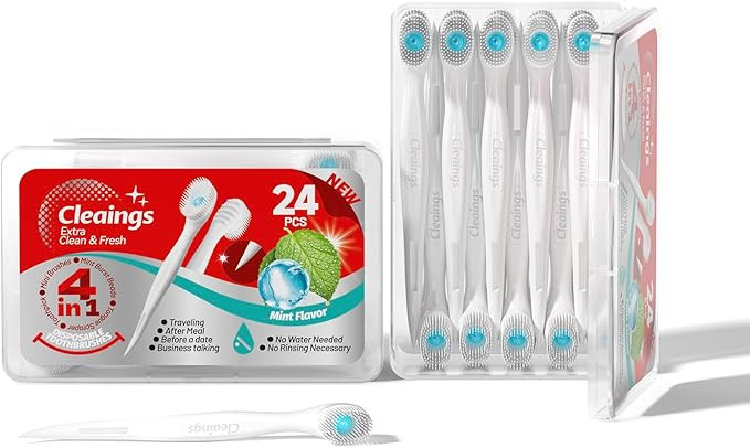 cleaings® Disposable Toothbrushes with Toothpaste Mini Travel Oral Care, 4-in-1 (Mini Brushes+To... | Amazon (US)