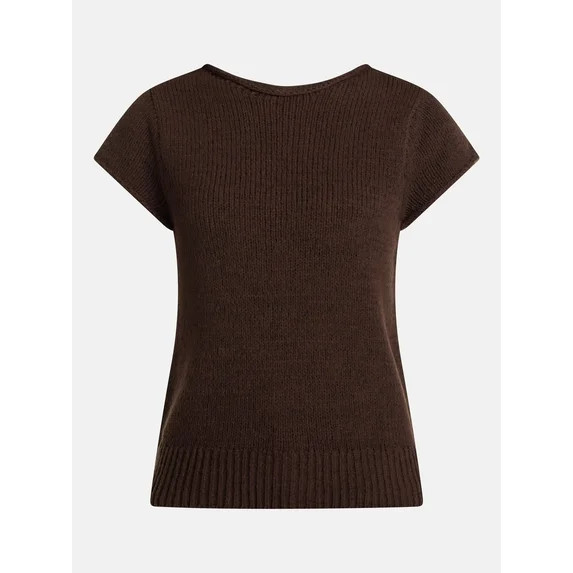 Scenario Women's and Women's Plus Pullover Rollneck Lightweight Sweater with Short Sleeves, Sizes... | Walmart (US)