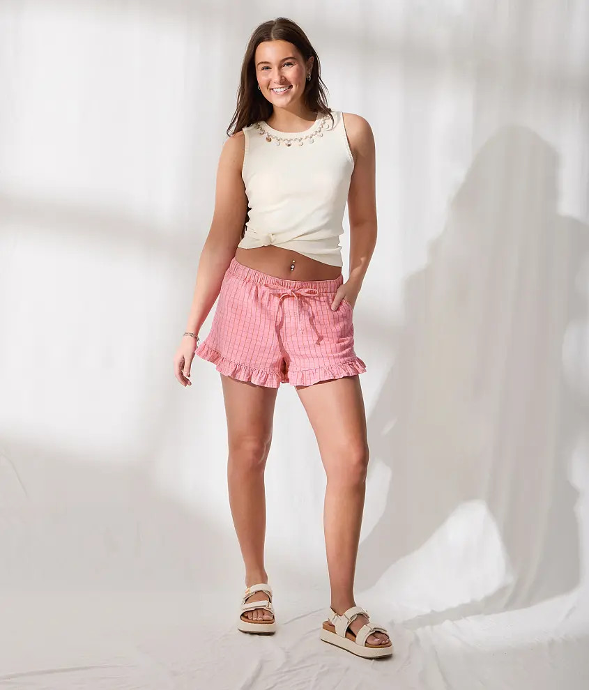Checker Ruffle Stretch Short | Buckle