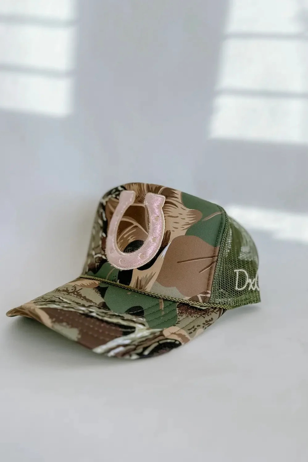 Velvet Embroidered Horseshoe Trucker | Glitzy Bella