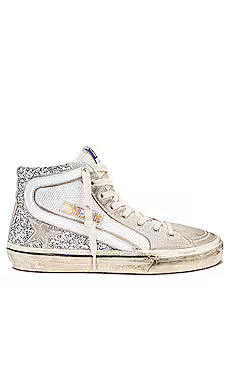 Golden Goose Slide Sneaker in Silver, White, & Marble from Revolve.com | Revolve Clothing (Global)