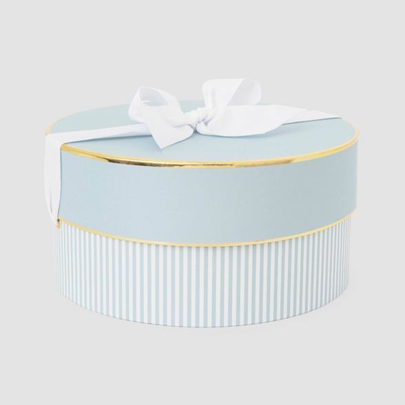 Blue & White Stripe Large Round Box - Sugar Paper™ | Target