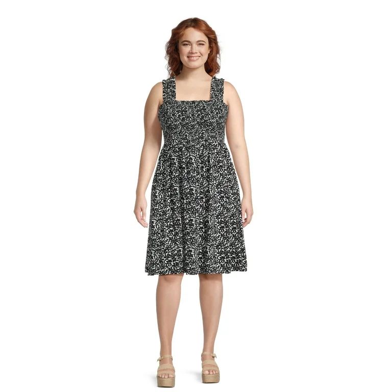 Terra & Sky Women's Plus Size Smocked Sun Dress, Sizes 0X-5X - Walmart.com | Walmart (US)