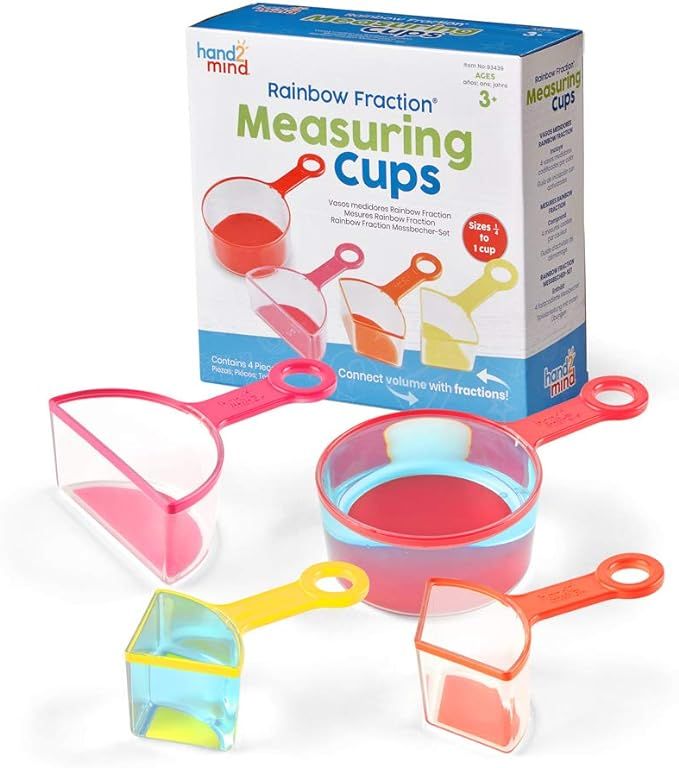 hand2mind Rainbow Fraction Measuring Cups, Kids Montessori Kitchen Tools, Toddler Cooking Tools, ... | Amazon (US)