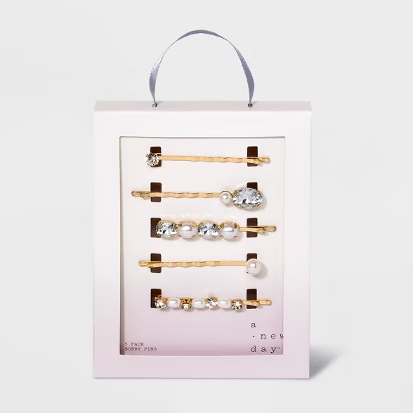 Crystal Pearl Bobby Pin Set 5pc - A New Day™ | Target
