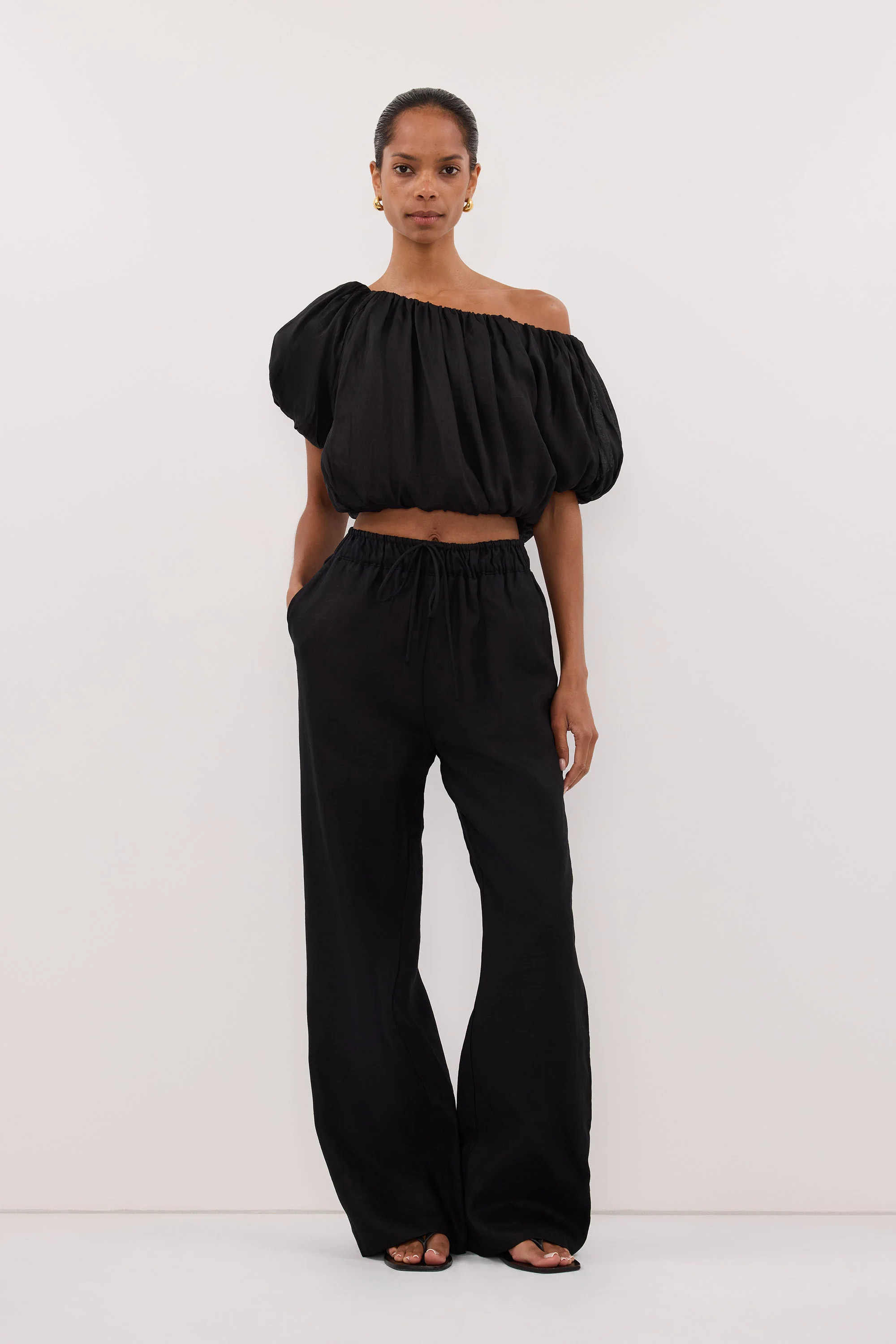NOA BLACK LINEN PANT | DISSH