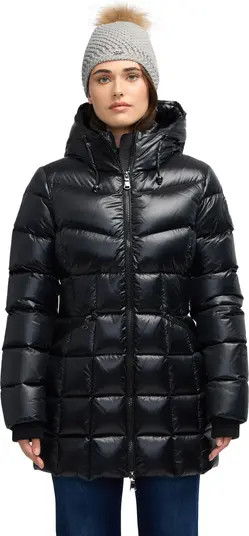 Pajar Women's Zola Box Quilt Mid-Length Puffer with Fixed Hood | Nordstrom | Nordstrom