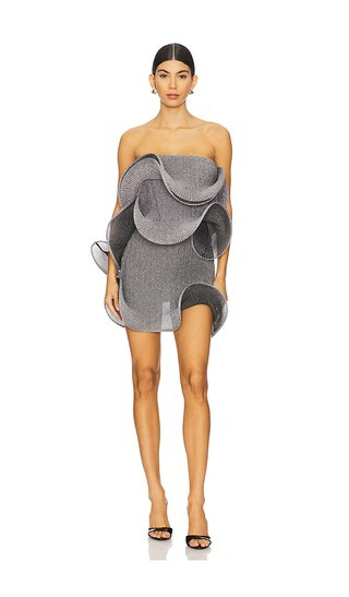 Italian Micro Mini Dress in Silver & Black | Revolve Clothing (Global)