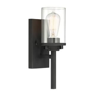 Designers Fountain Jedrek 1-Light Black Wall Sconce 93301-BK | The Home Depot