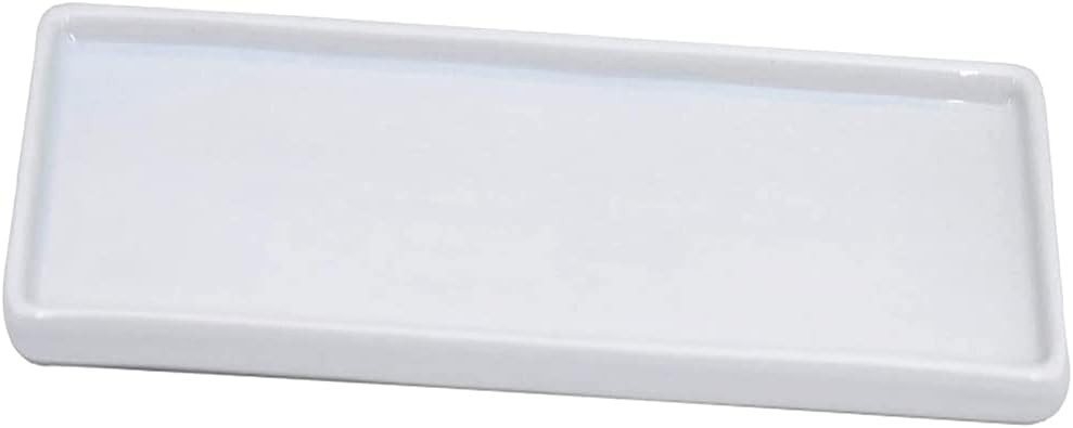 Ceramic Vanity Tray Small Rectangle, Bathroom Candle White Tray, Organizer for Candle, Soap, Jewe... | Amazon (US)