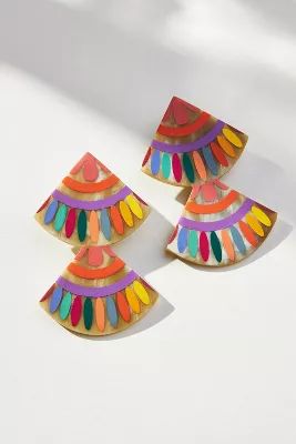 Sunshine Tienda Rainbow Double-Tile Earrings | Anthropologie (US)