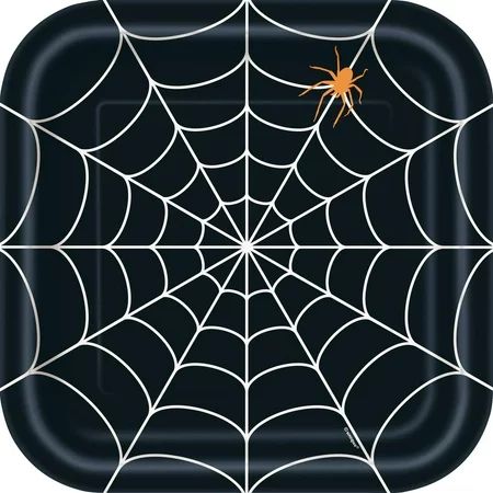 Black Web Halloween Paper Dinner Plates, 9in, 8ct | Walmart (US)