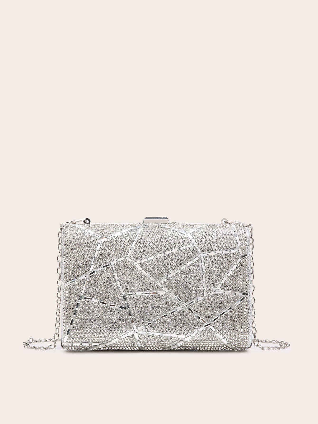 Metallic Rhinestone Decor Clutch Bag | SHEIN