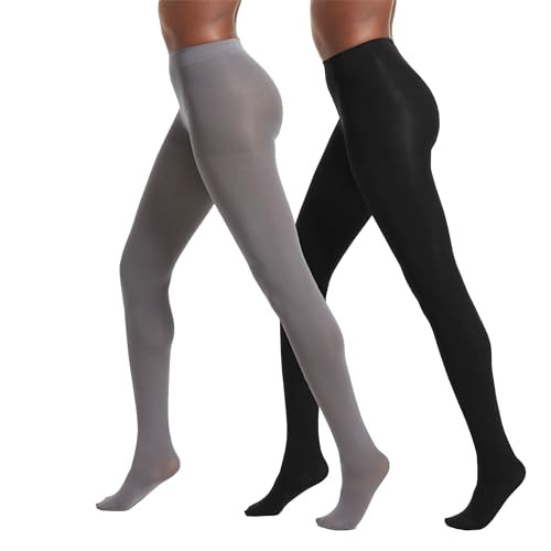 No nonsense Women's Super Opaque Control-Top Tights, Black/Steel, Small | Amazon (US)