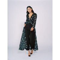 Floor Length Silk Organza Blouse in Black Floral By Tanroh Womenswear/ Women's Fashion/Women's Clothing/Formal Dress, Size S | Etsy (US)