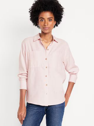 Flannel Button-Down Boyfriend Tunic | Old Navy (US)