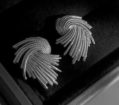 Silver Vintage Inspired Irregular Woven Design Earrings - Unique Retro Style  | eBay | eBay UK