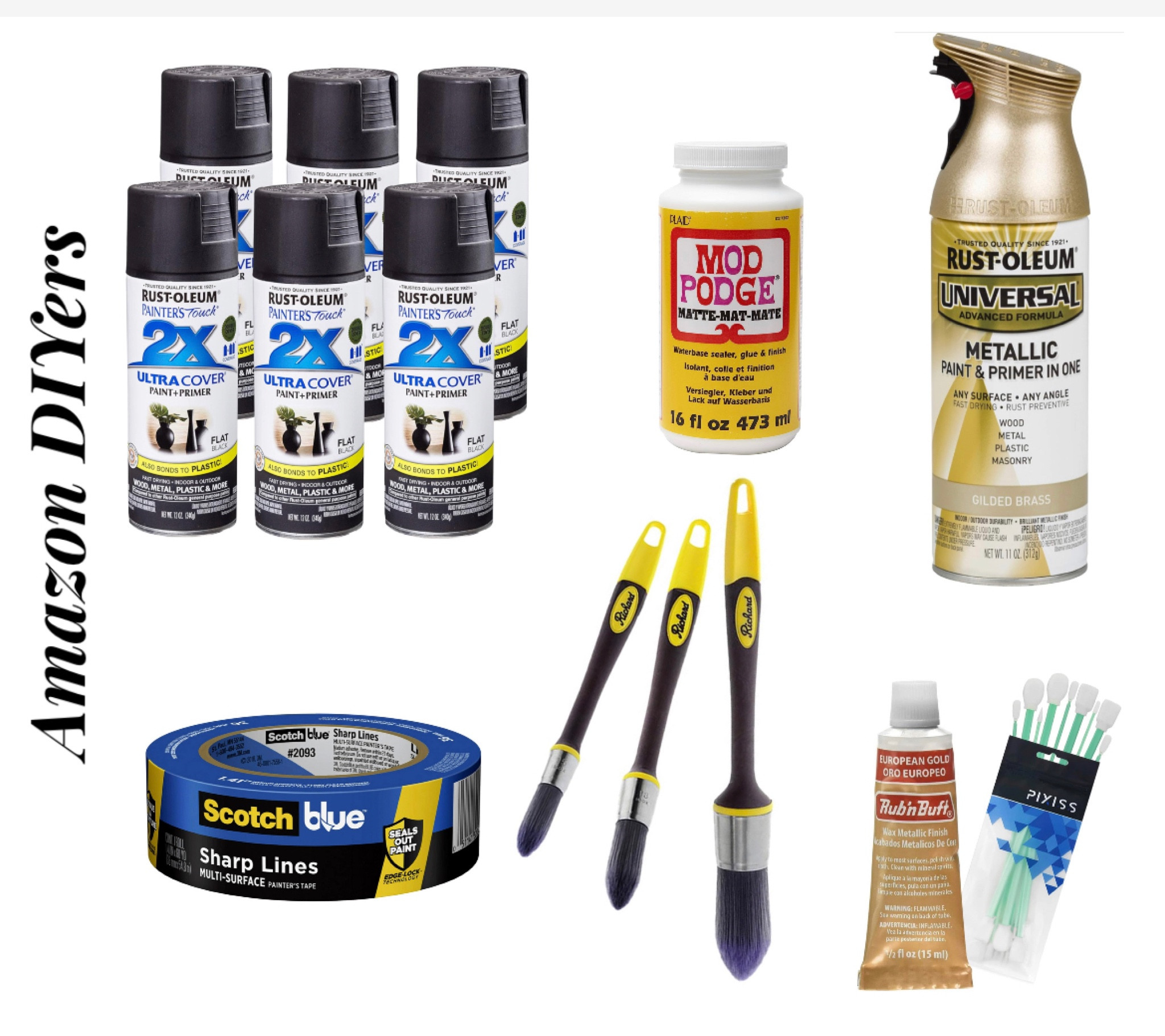 Amazon DIYers Tools 
#diy #diytools #spraypaint #paintbrushes #paint #modpodge #painterstape 

#LTKfindsunder50 #LTKhome
