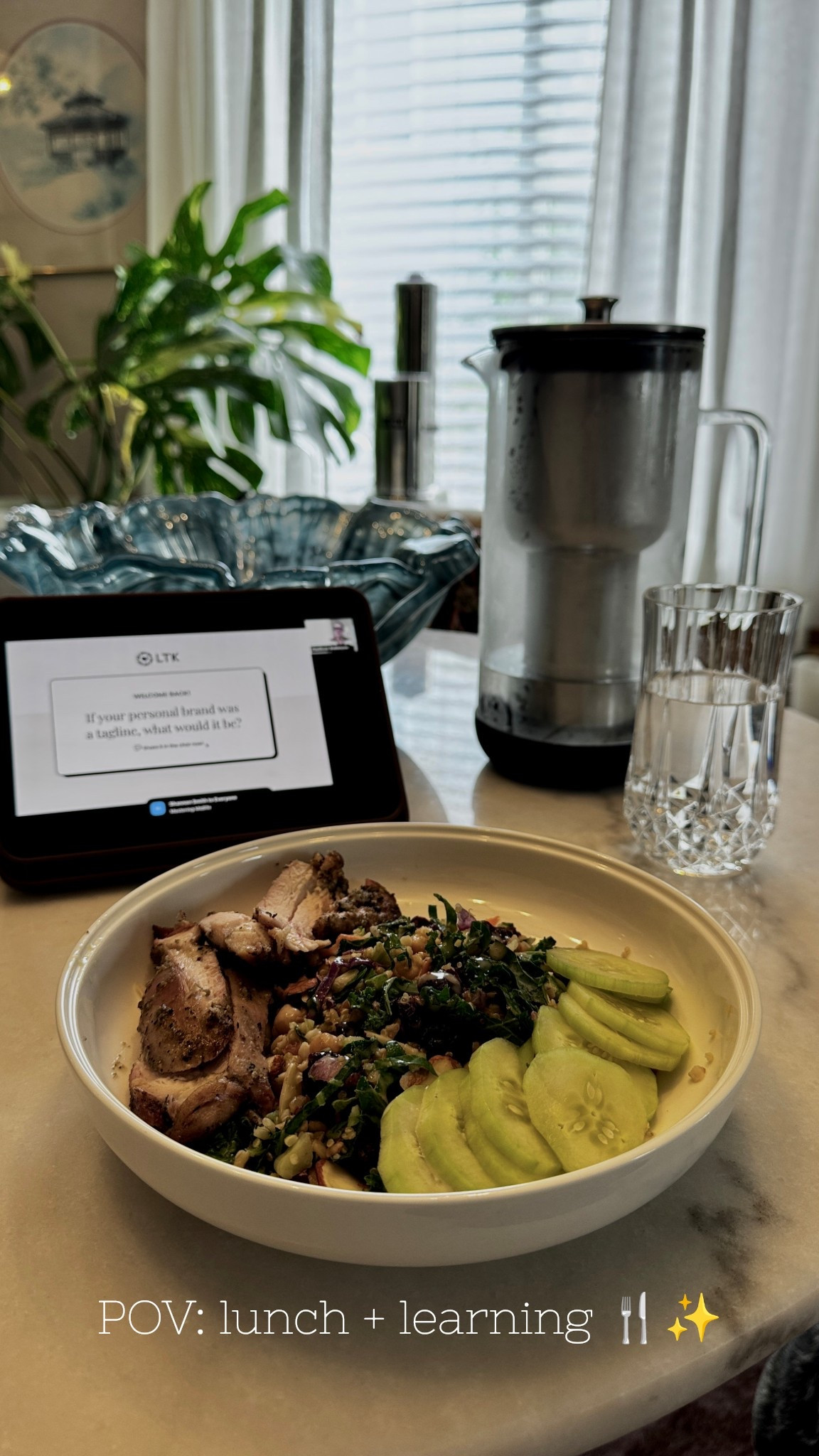 POV: lunch + learning with the LTK team🍴✨ 

Do you remember when I melted the water pitcher in the dishwasher?! 😜 Well, I upgraded the Aarke Purifier is a patented water filter pitcher in glass and stainless steel. 

I could eat this quinoa salad from Costco every day! Have you tried it? 

#LTKOver40 #LTKHome