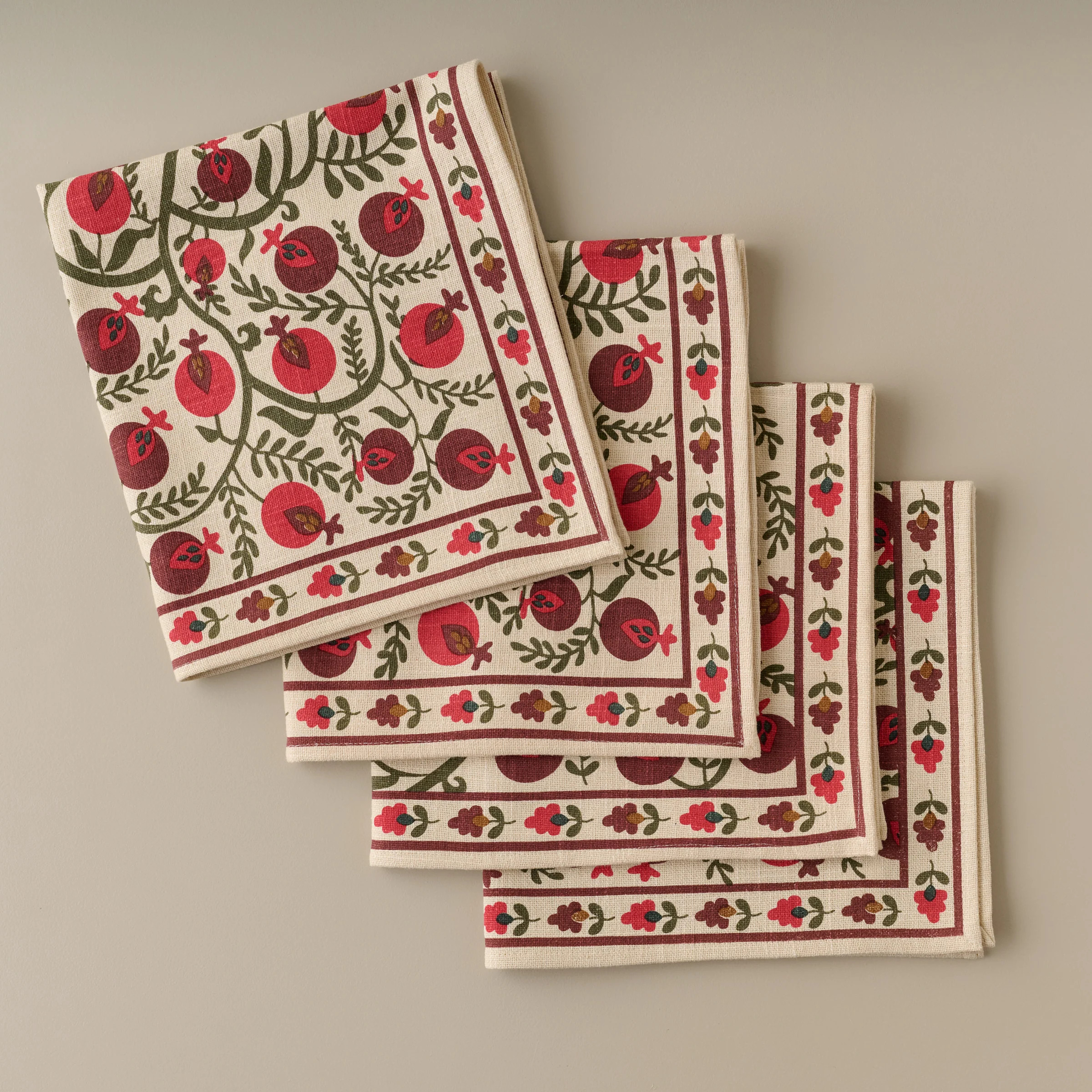 Festive Pomegranate Napkin Set of Four | Magnolia