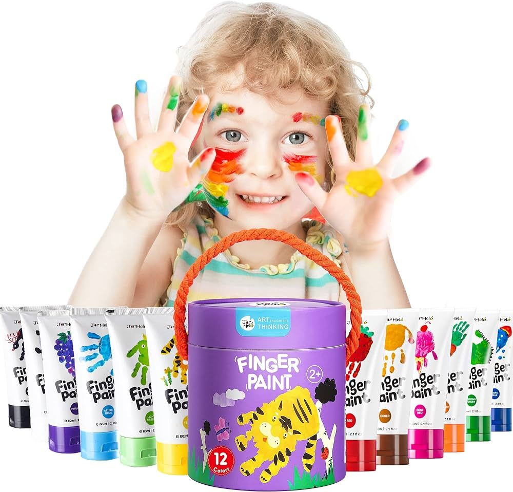 Jar Melo Safe Finger Paints for Toddlers, Non Toxic Finger Painting Set Washable, Art Painting Su... | Amazon (US)