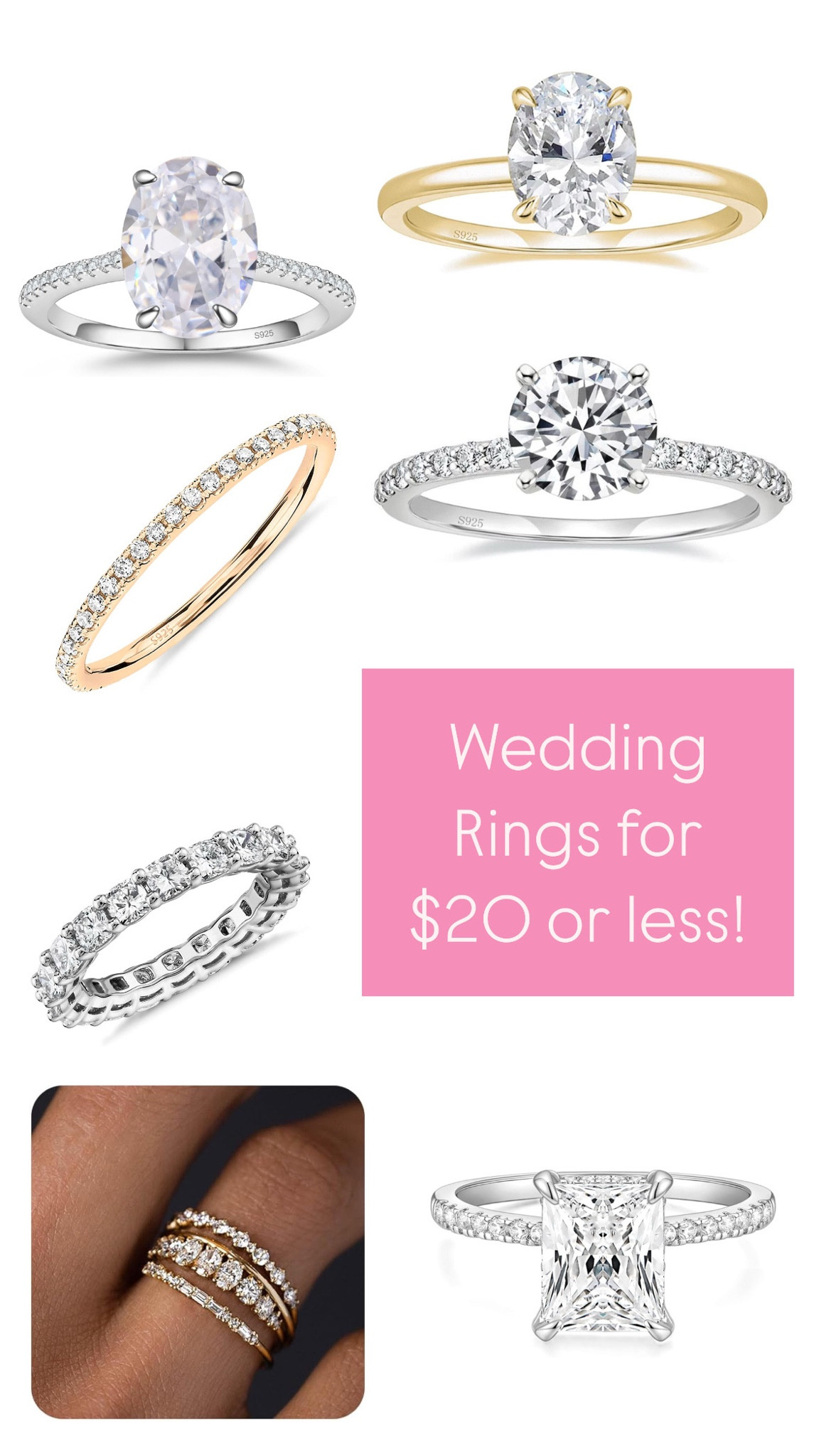 Pretty wedding rings $20 or less! Great for after babies, traveling, needing to switch a size or wanting try a new style! 💍 

#LTKStyleTip #LTKGiftGuide #LTKWedding